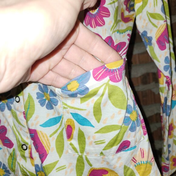 GUDRUN SJODEN Organic Cotton Cardigan Sweater Button Down Size S Small Floral - Picture 6 of 8